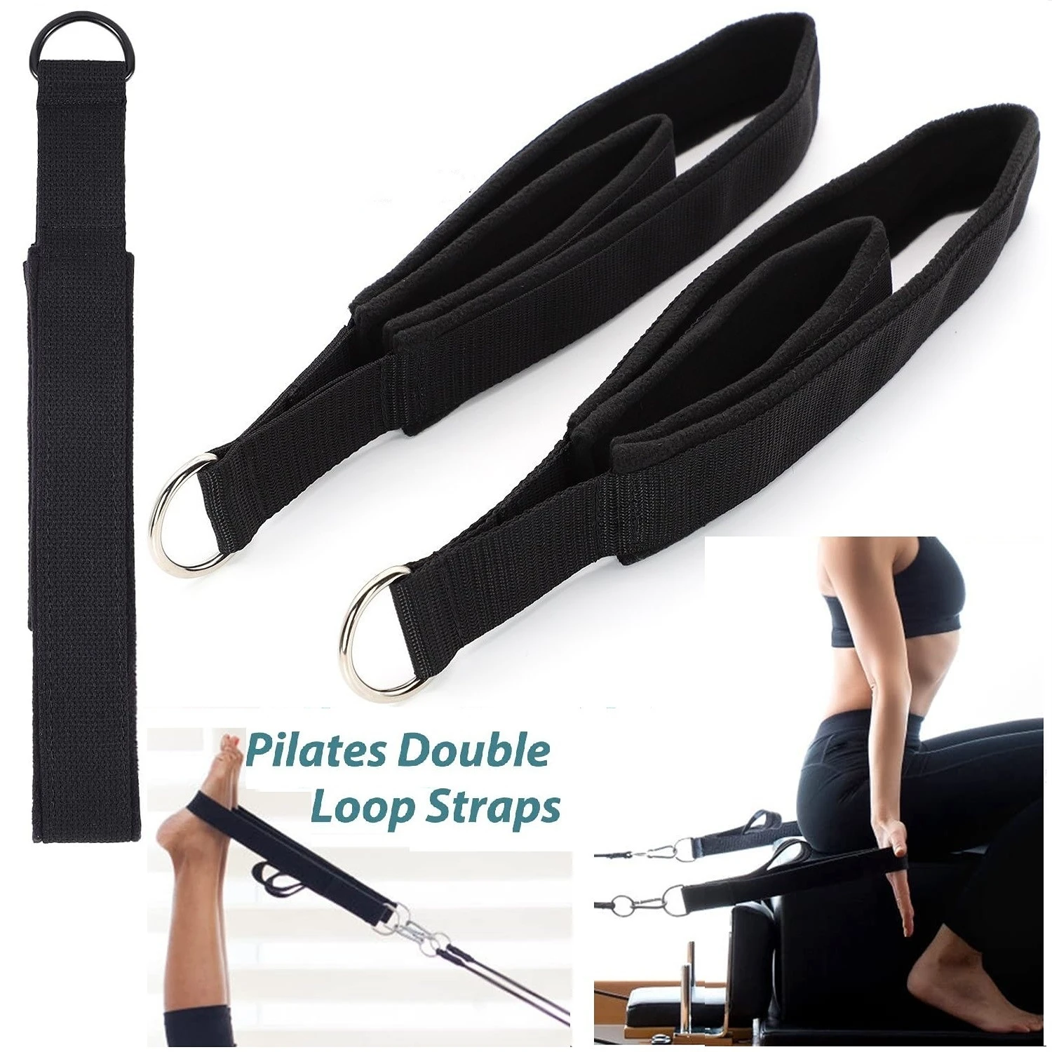 Pilates Ankle Strap - Double anneau élastique Yoga Pilates lit
