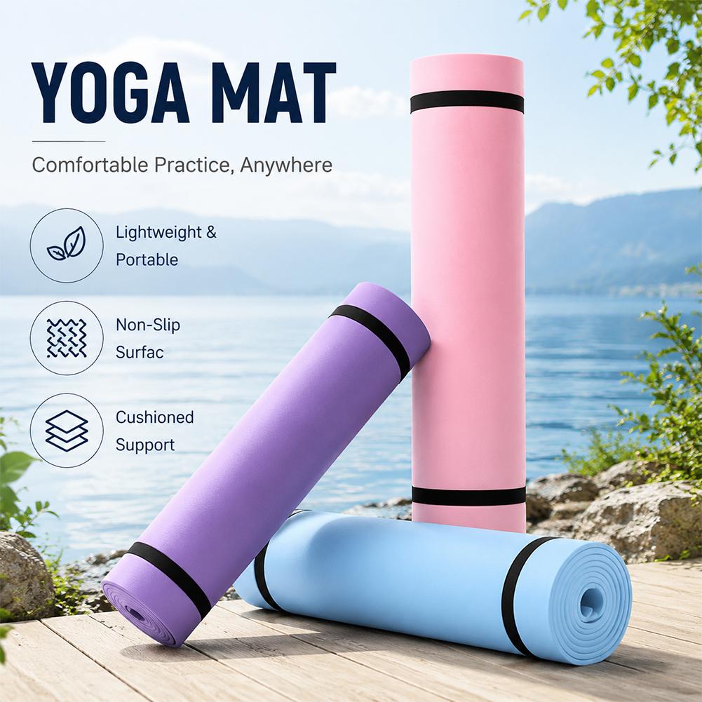 Pilates Yoga Mat Thickness - Tapis de Yoga épais antidérapant, 1/2