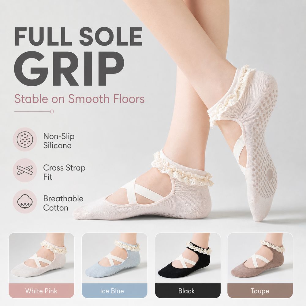 Pilates Ankle Strap - Nouvelles chaussettes de yoga antidérapantes avec